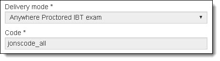 Delivery mode disabled if PAC applied to exam registration.